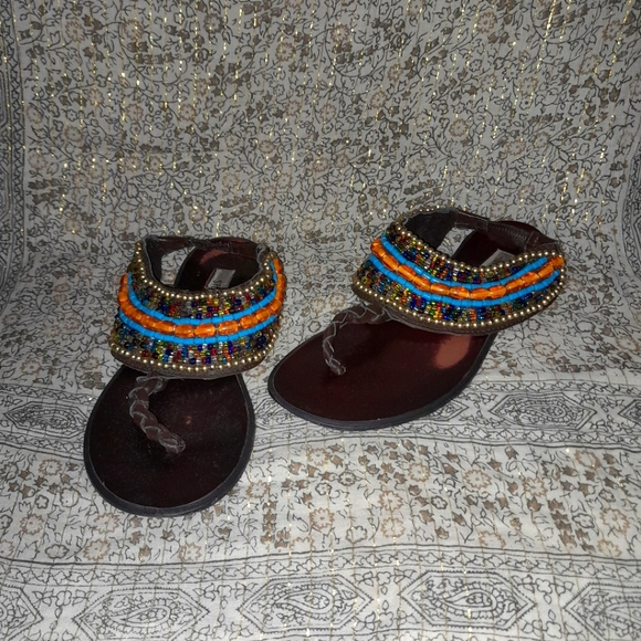 Steve Madden Gladiator Style Ornate Beaded Sandals Women's Size 6.5 - Picture 2 of 11